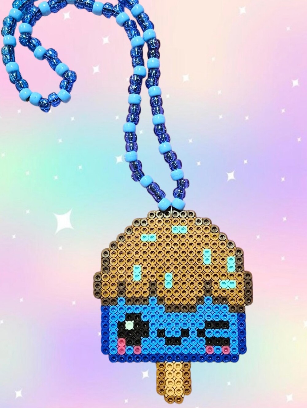 Blue Popsicle Kandi Necklace